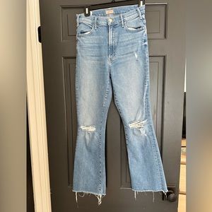 Mother hustler ankle fray jean